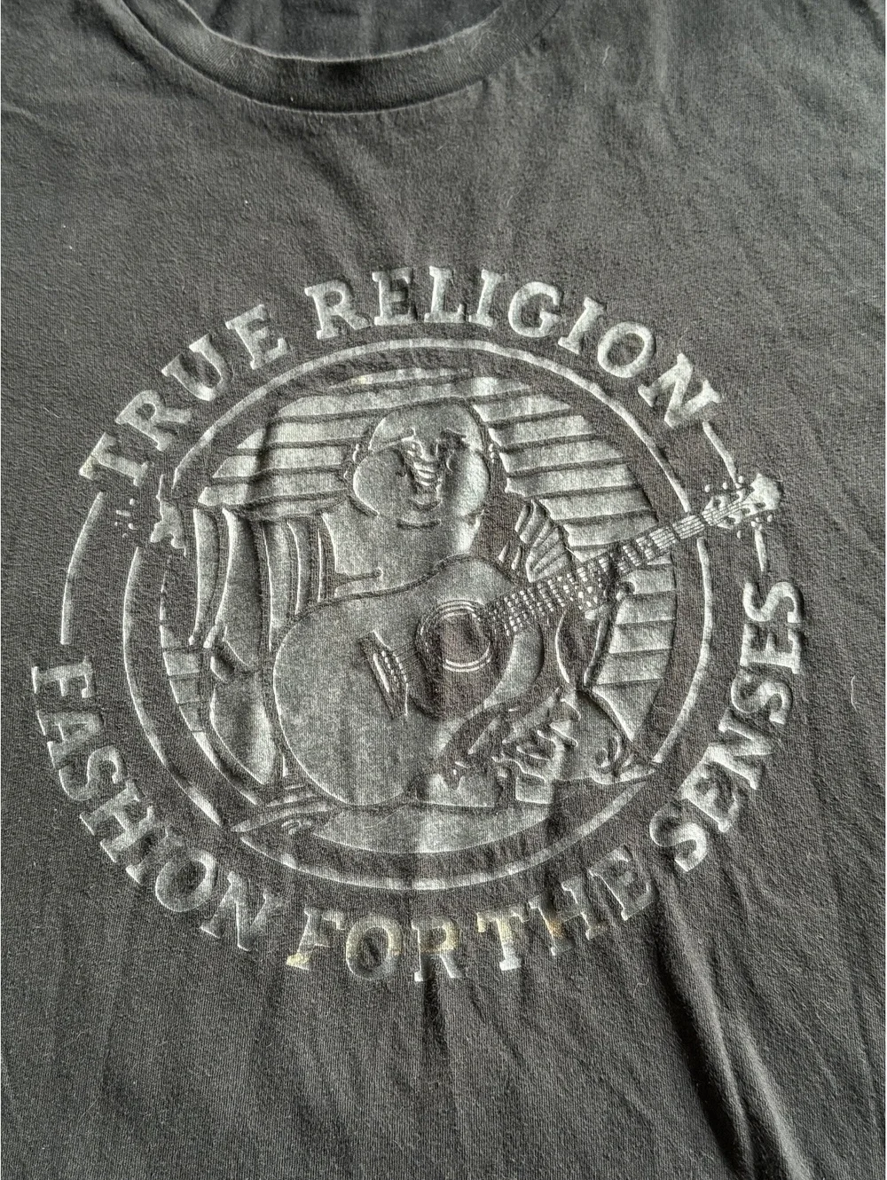 True Religion Black Graphic T-Shirt Large